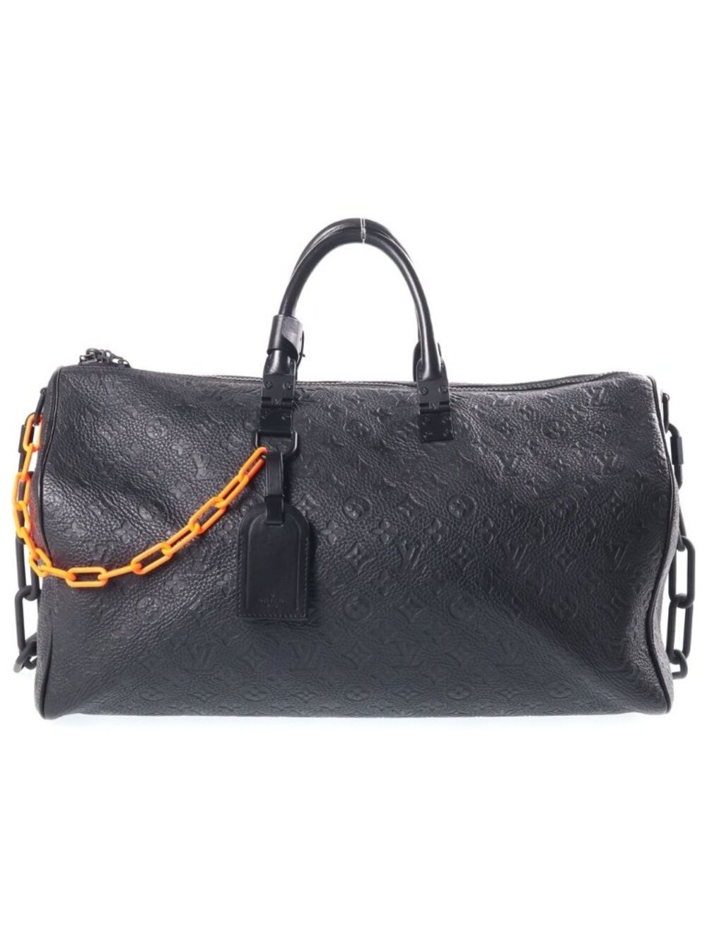 Louis Vuitton Keepall Bandouliere 50 Taurillon Leather Boston Bag Black